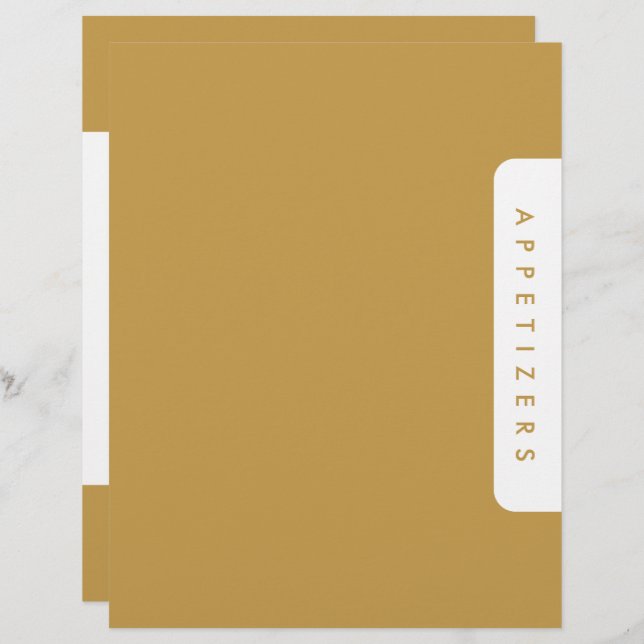 Houndstooth Recipe Divider / Appetizers / Custom   (Front/Back)