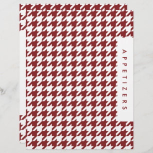 Houndstooth Recipe Divider / Appetizers / Custom  