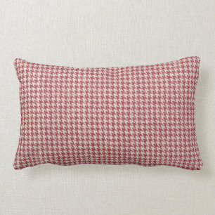 Houndstooth Red Pattern Lumbar Pillow