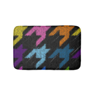 Houndstooth: rough canvas imitation. bath mat