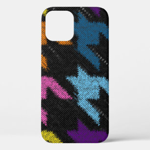 Houndstooth: rough canvas imitation. iPhone 12 case