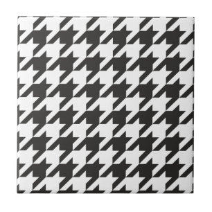 Houndstooth seamless grey, black and white pattern tile