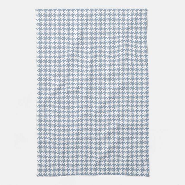 Houndstooth Slate and White Kitchen Towel (Vertical)