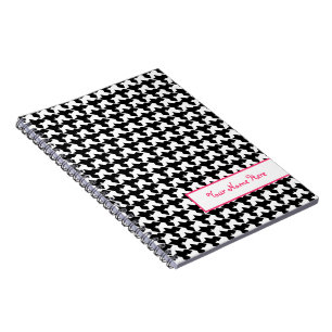 Houndstooth Spiral Personalized Notebook