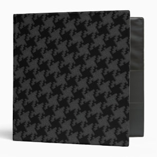 Houndstooth Style Black on Black Textured Pattern Binder