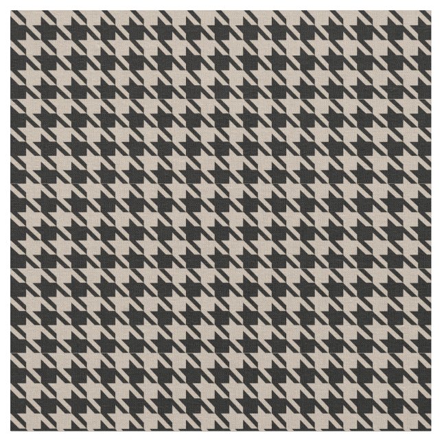 Houndstooth Tan and Black Fabric (Close Up)