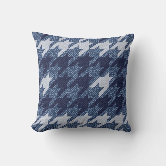 Houndstooth Tartan Jeans Background Design Throw Pillow (Front)
