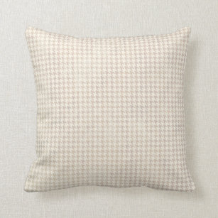 Houndstooth Vanilla Pattern Throw Pillow