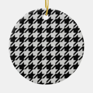 Houndstooth Weave Pattern Christmas Ornament