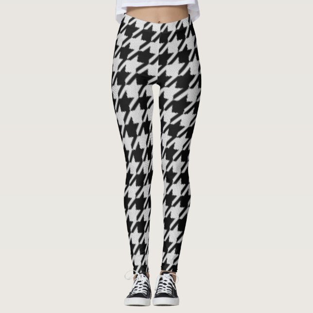 Houndstooth Weave Pattern Leggings (Front)