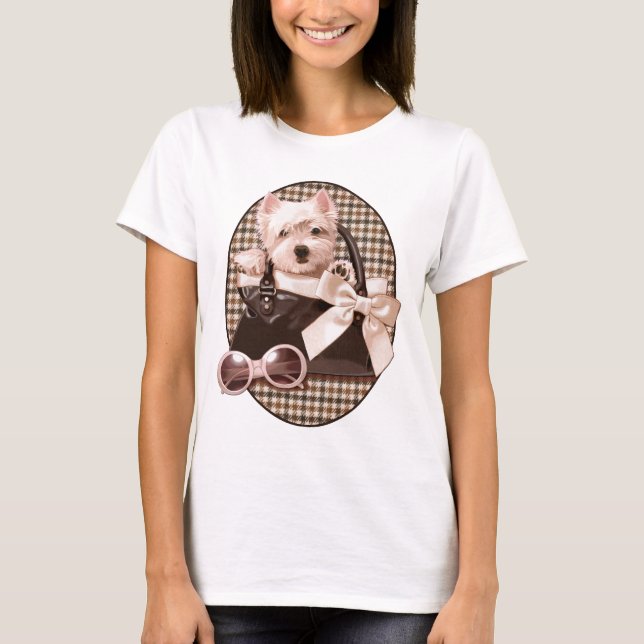 Houndstooth Westie puppy T-Shirt (Front)