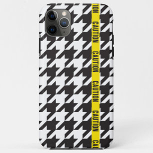 Houndstooth Wrapped in Caution iPhone 11 Pro Max Case