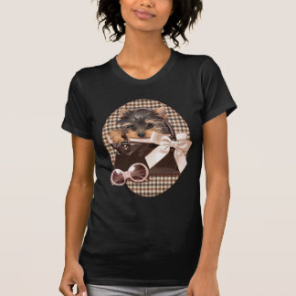 Houndstooth Yorkie Puppy T-Shirt