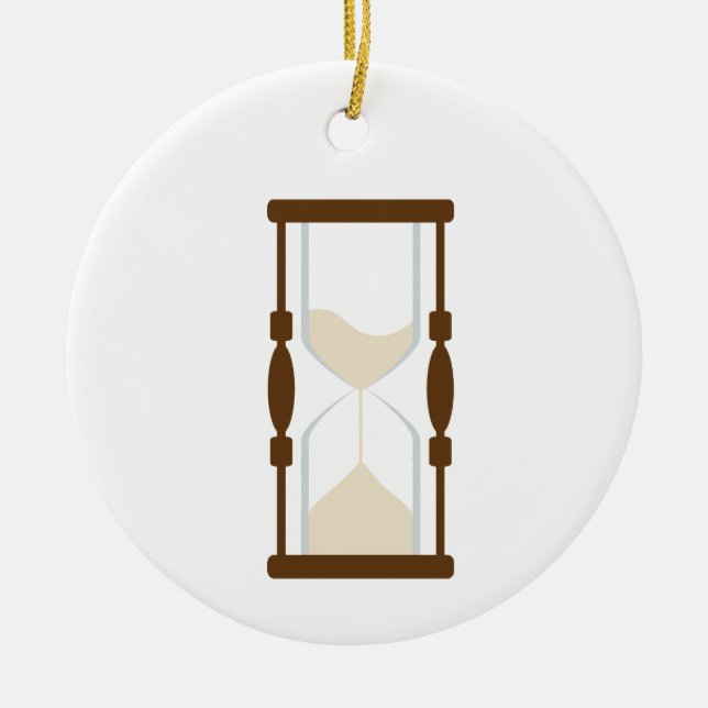 Hour Glass Ceramic Ornament (Front)