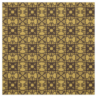 Hourglass Abstract Printed Patterned Gold Fabric