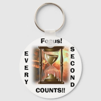 Hourglass, Focus!, EVERY, SECOND, COUNTS!! Keychain