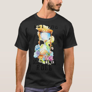 Hourglass Let The Good Time Rolls Hippie Floral Co T-Shirt