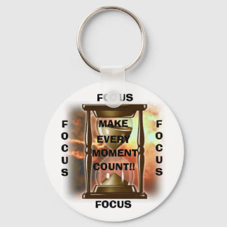 Hourglass, MAKE, EVERY, MOMENT, COUNT!!, FOCUS,... Keychain