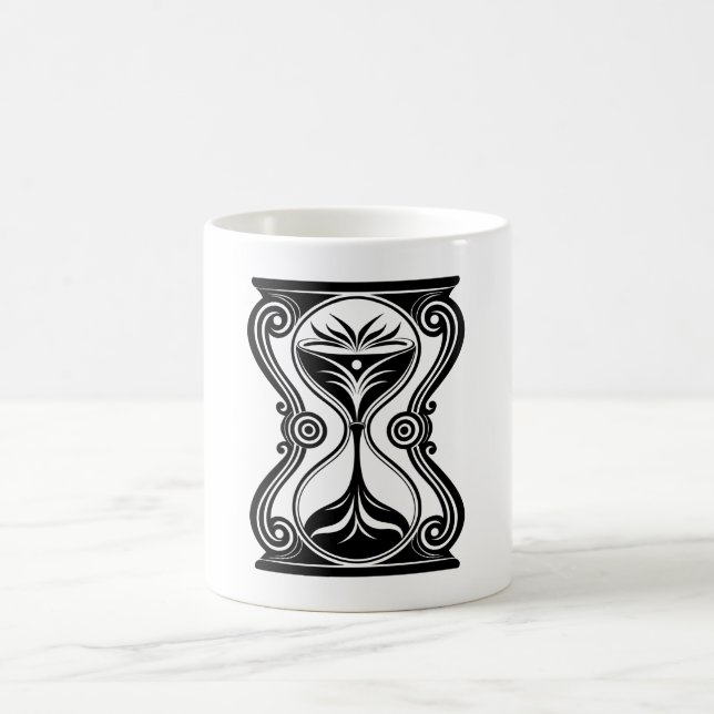 Hourglass Time Design – Vintage Sand Timer Coffee Mug (Center)