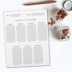 Hourly Weekly Planner Schedule Office Organization Letterhead