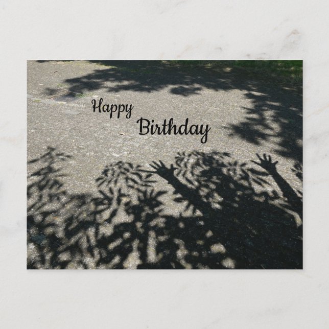 HOURRA Main Ombres Joyeux Anniversaire Carte Posta (Devant)