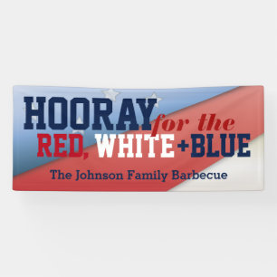 Hourra pour la bannière patriotique de barbecue de