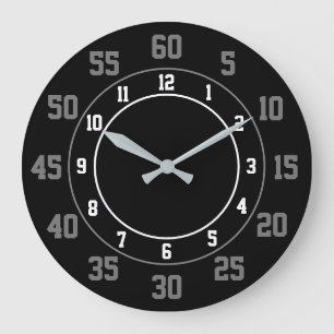 Hours and minutes, large clock