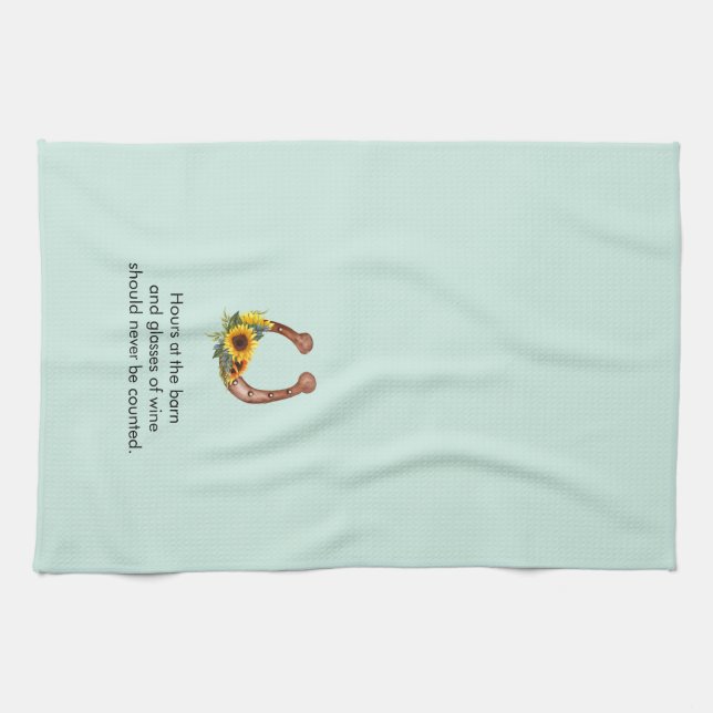 Hours at the Barn and Wine Kitchen Towel (Horizontal)