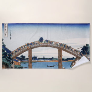 Housai  Mount Fuji seen from below Men's Bridge    Beach Towel