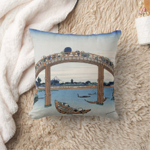 Housai  Mount Fuji seen from below Men's Bridge  Throw Pillow