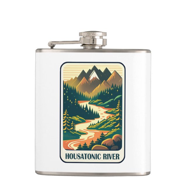 Housatonic River Connecticut Colours Hip Flask (Front)