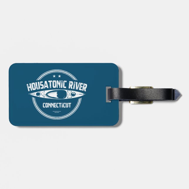 Housatonic River Connecticut Kayaking Luggage Tag (Back Horizontal)