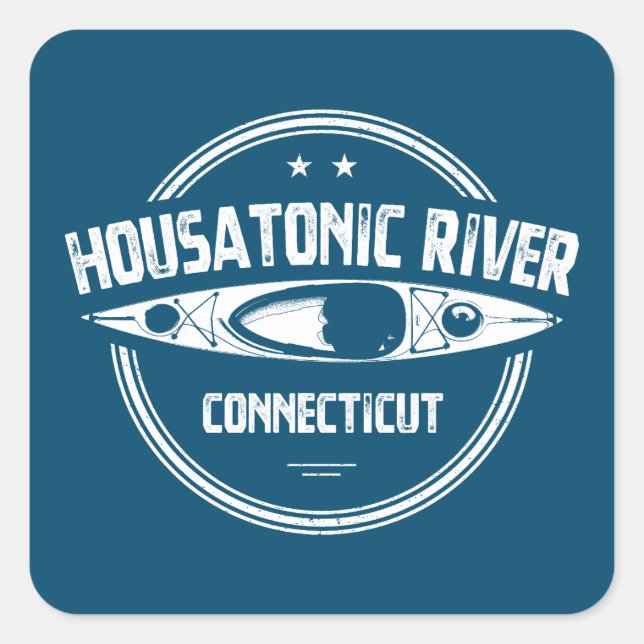 Housatonic River Connecticut Kayaking Square Sticker (Front)