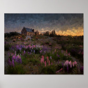 House among lavender poster