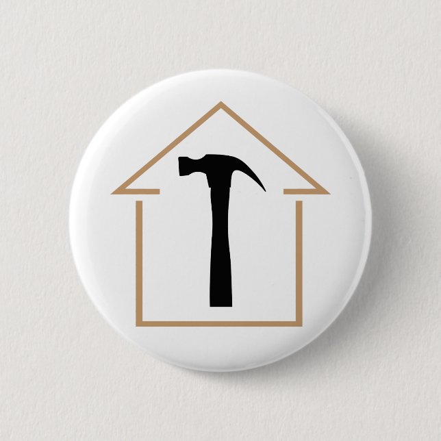 House and Hammer 2 Inch Round Button (Front)