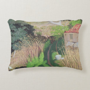 House and Reeds, c.1921-24 Accent Pillow