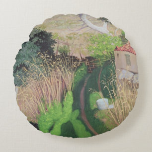 House and Reeds, c.1921-24 Round Pillow