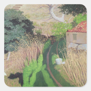 House and Reeds, c.1921-24 Square Sticker