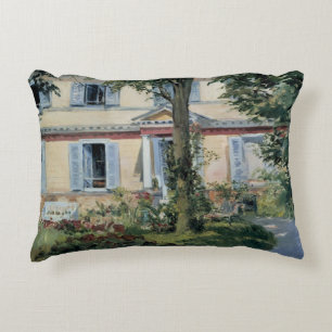 House at Rueil by Edouard Manet, Vintage Fine Art Decorative Pillow