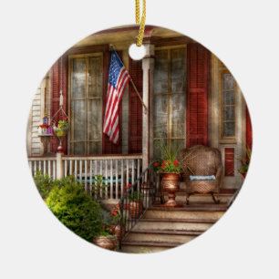 House - Belvidere, NJ - A classic American home Ceramic Ornament