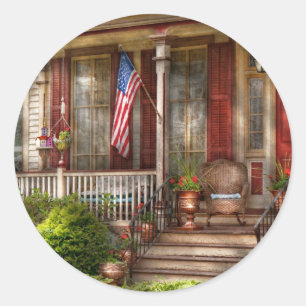 House - Belvidere, NJ - A classic American home Round Sticker