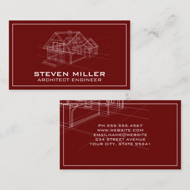 House Blue Print | Architect Business Card (Front/Back)