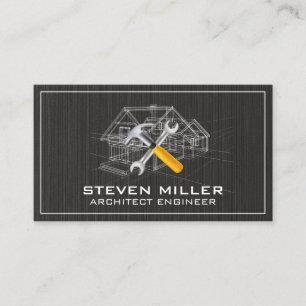 House Blue Print   Architect   Construction Tools Business Card