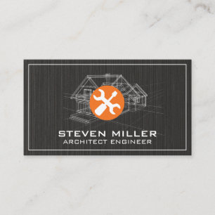 House Blue Print   Architect   Hand Tools Business Card