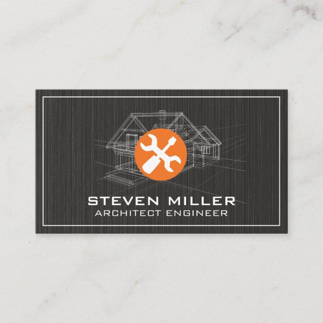 House Blue Print | Architect | Hand Tools Business Card (Front)