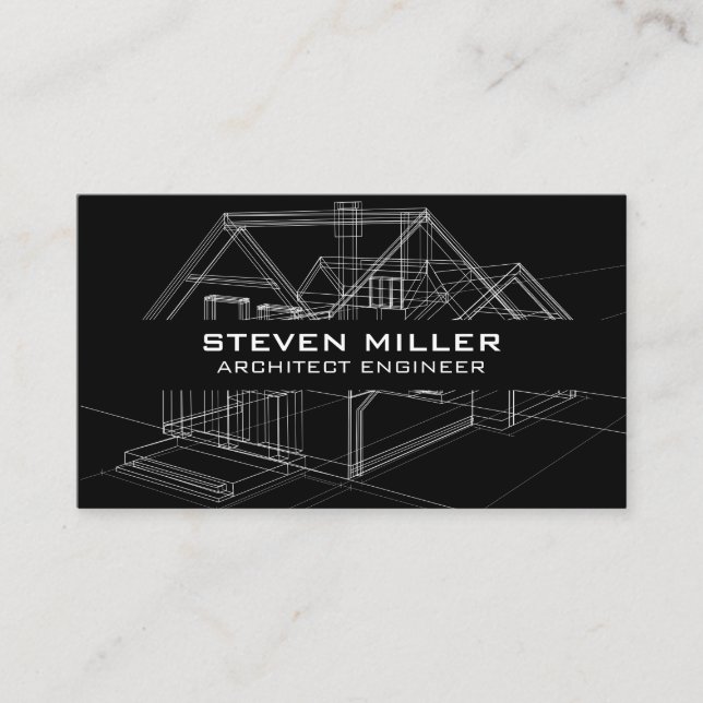 House Blueprints Schematics | Architect Design Business Card (Front)