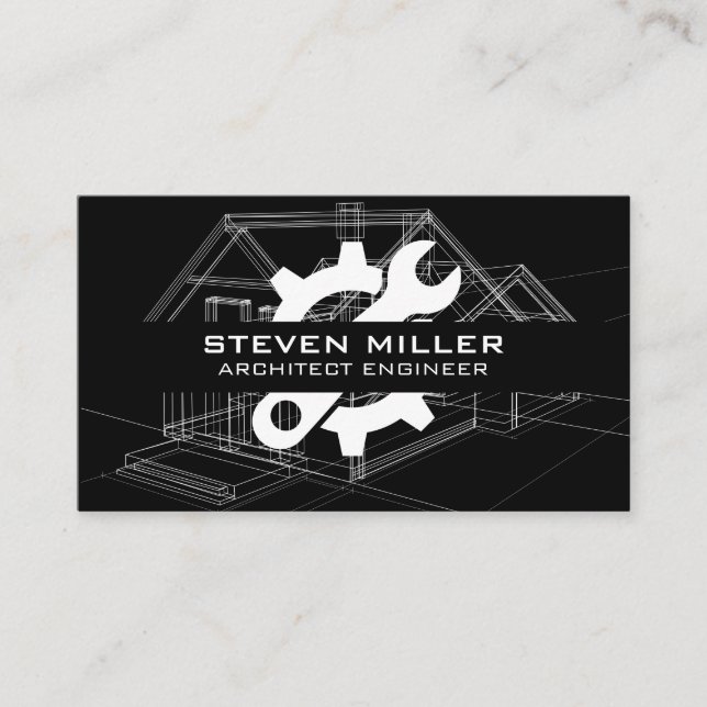 House Blueprints Schematics | Architect | Hardware Business Card (Front)