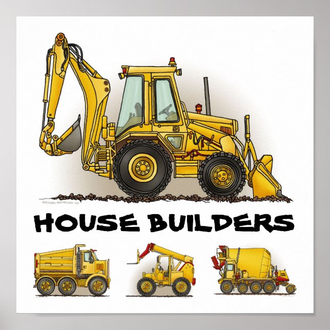 House Builders Construction Poster Print (Front)