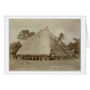 House Building in Samoa, c.1875 (sepia photo)