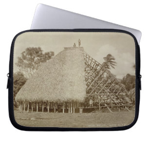 House Building in Samoa, c.1875 (sepia photo) Laptop Sleeve